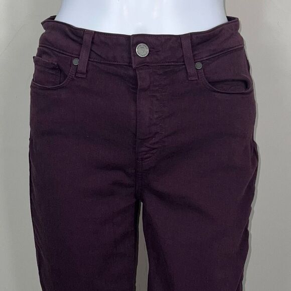 Paige Hoxton Ankle Jeans in Burgundy - Picture 2 of 16